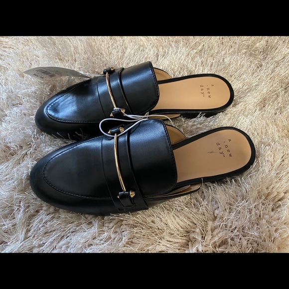 a new day Shoes - NWT Women’s Remmy Backless Black Loafers Size 7